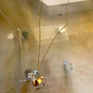 Swarovski crystal teddy bear necklace